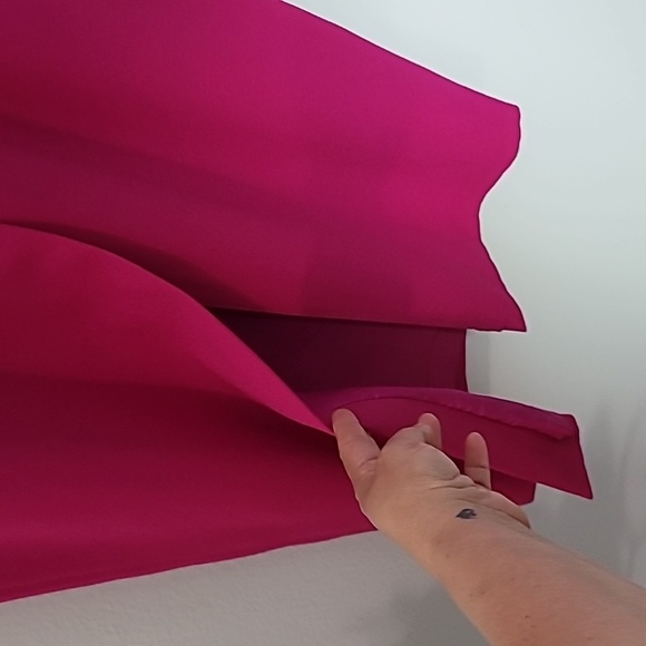 Theo Miles Midi Dress Sz 2 Retro Fushia Vintage 90s - Picture 7 of 11